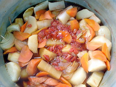 赤魚の煮物・・野菜煮込み